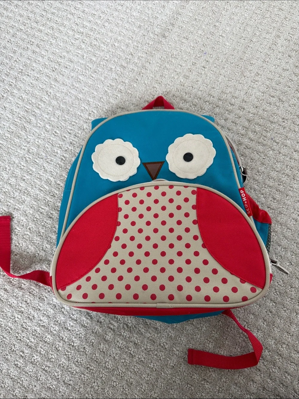 Skip Hop Teal and Red Owl Kids Backpack